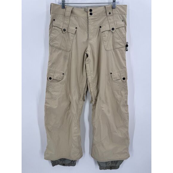 BURTON Beige Helsinki Adjustable Waist Snow Snowboard Ski Pants Size M - Picture 1 of 9